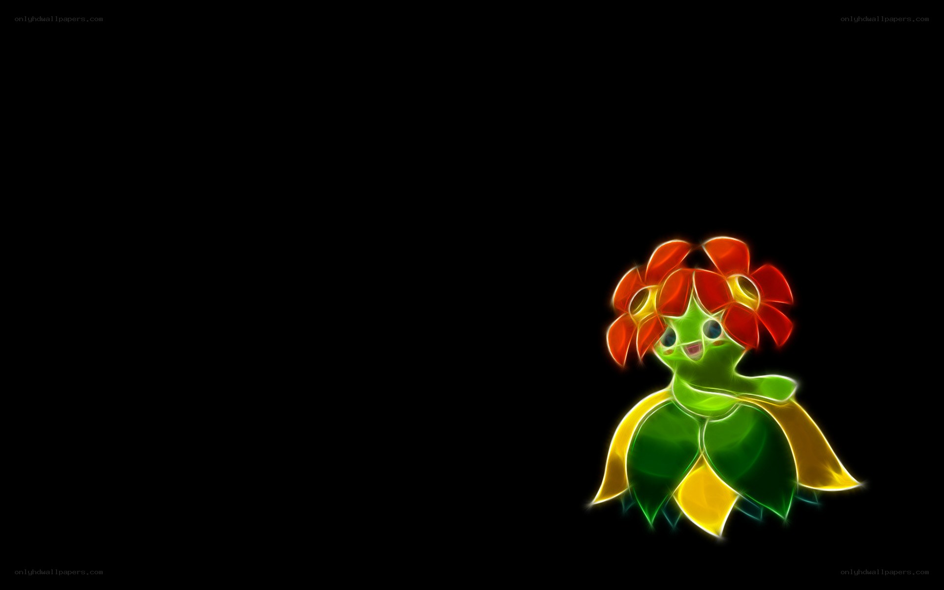 Flareon glowing on black