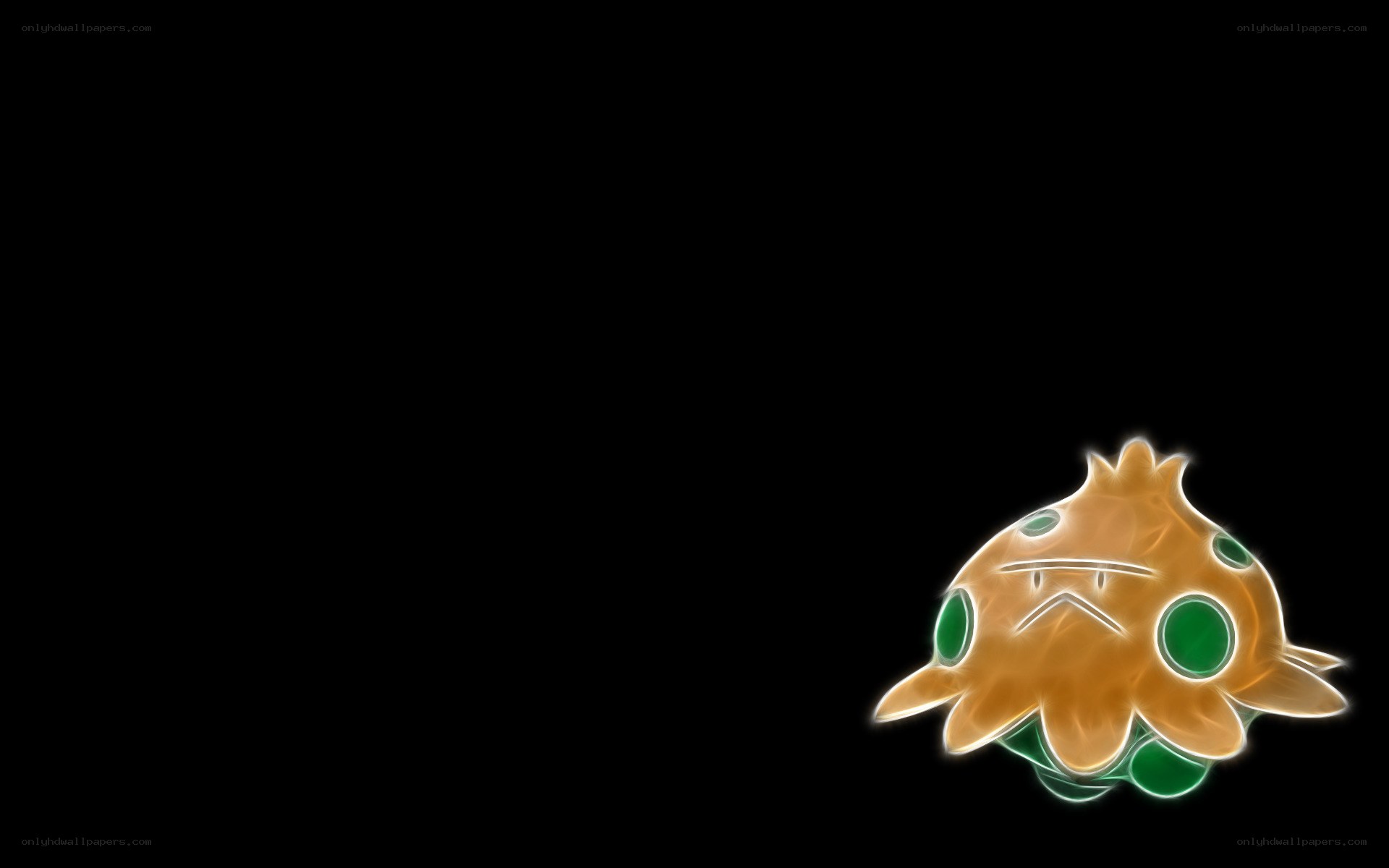 Flareon glowing on black