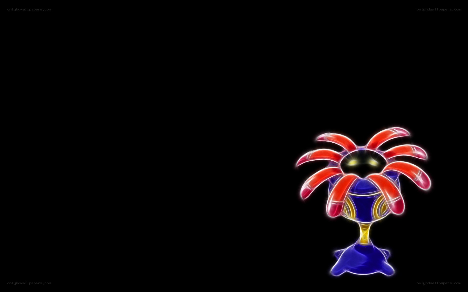 Flareon glowing on black