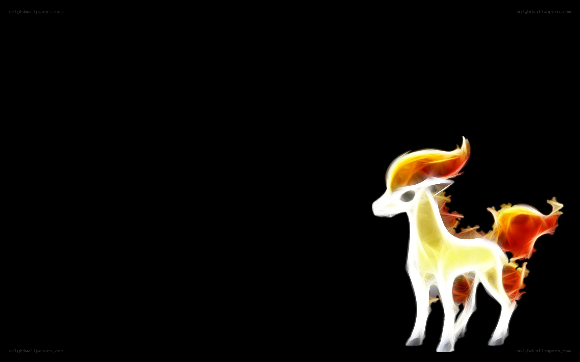 Flareon glowing on black
