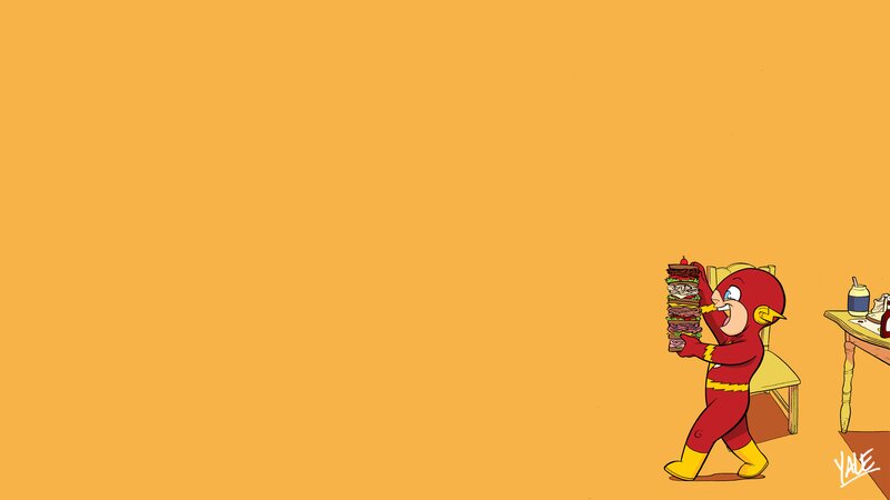 Flash Character Holding Sandwich