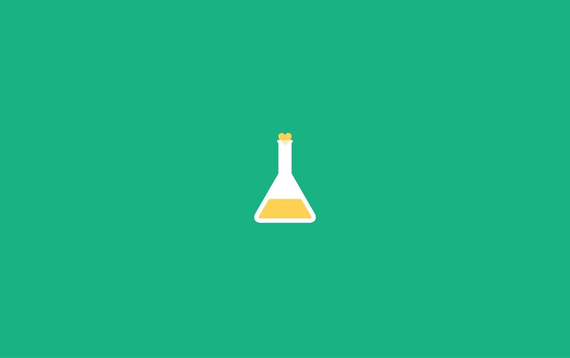 flask with heart icon