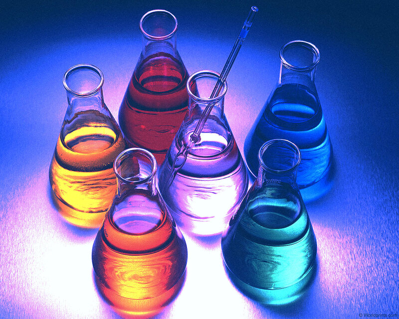 Flasks with Colored Liquids