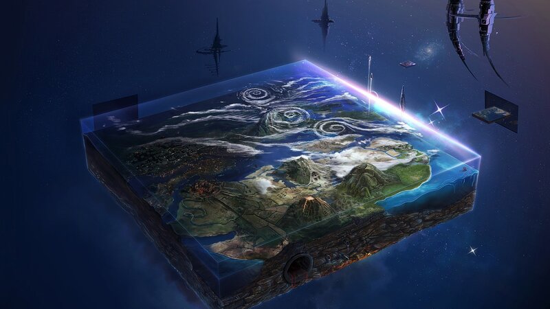 Flat Earth Model in Space