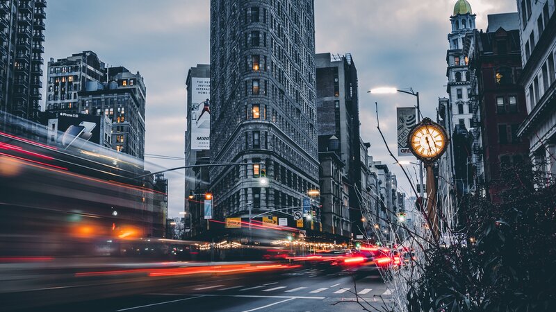 Flatiron Building at Dusk — Gray, Dramatic