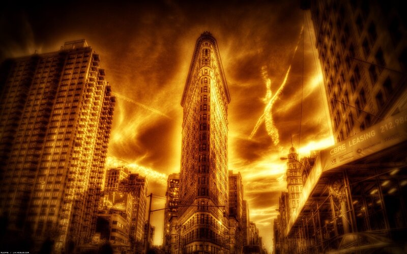 Flatiron Building at sunset