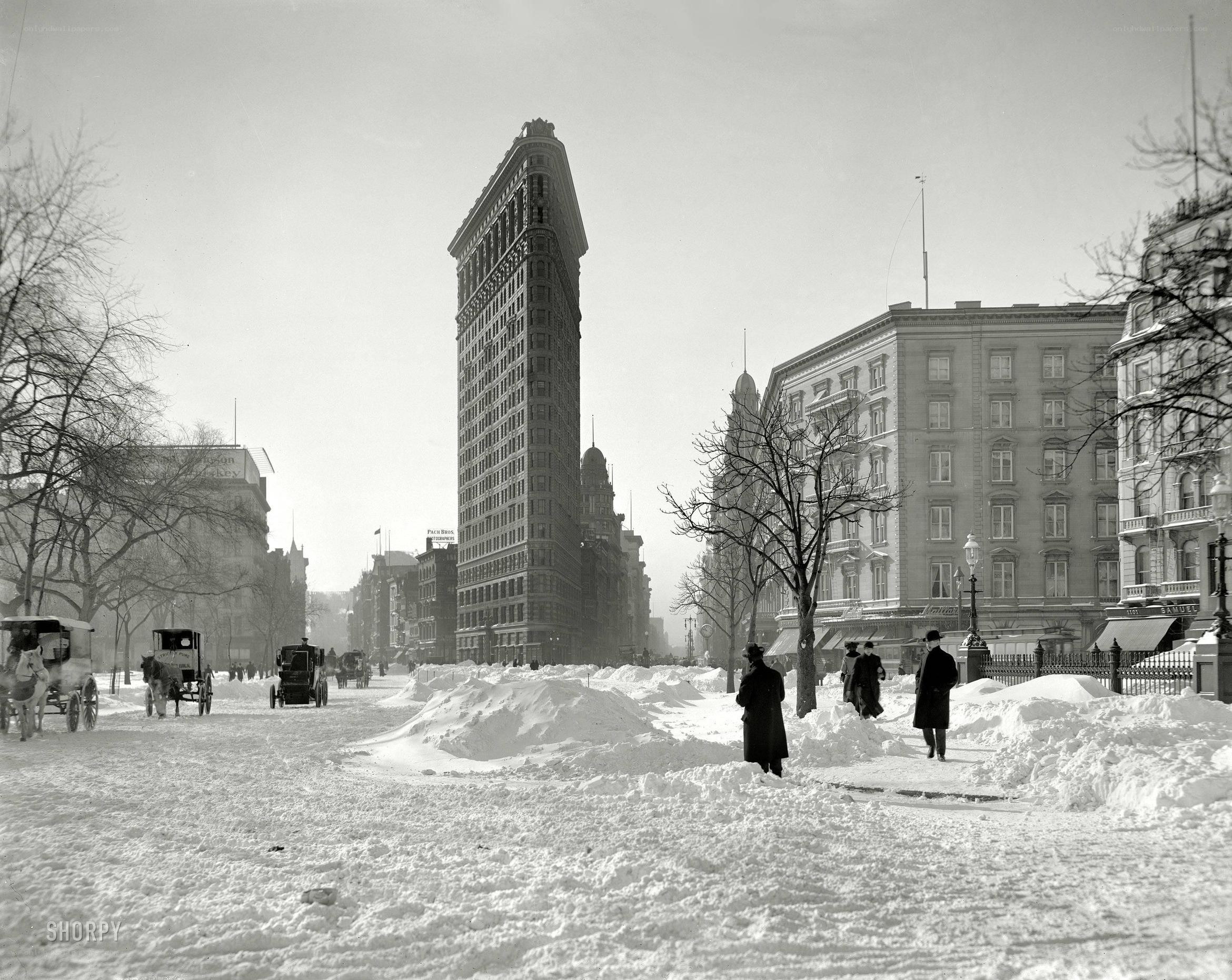 Flatiron Building in snow
