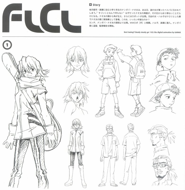 FLCL character design sheet