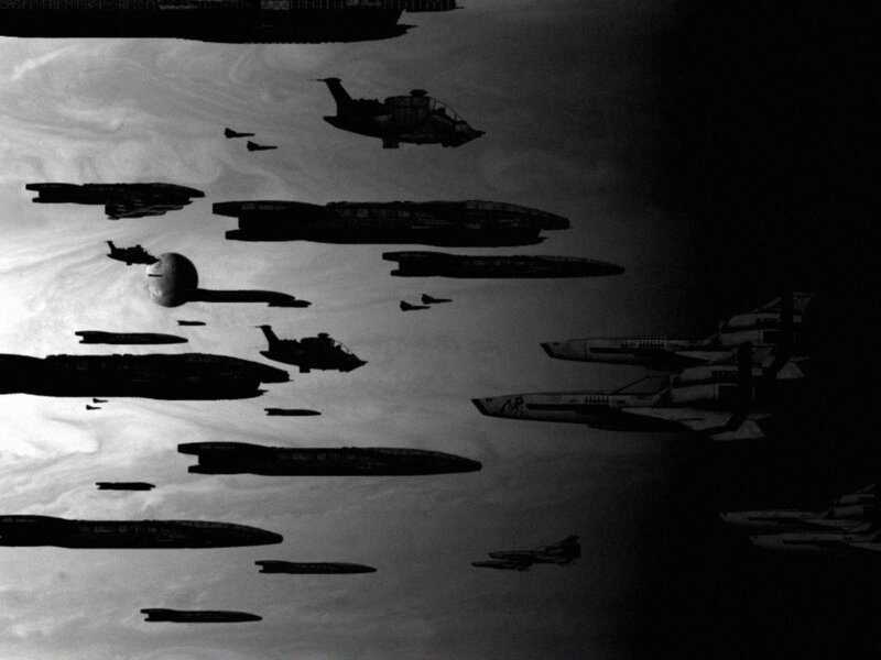 Fleet of spaceships in formation