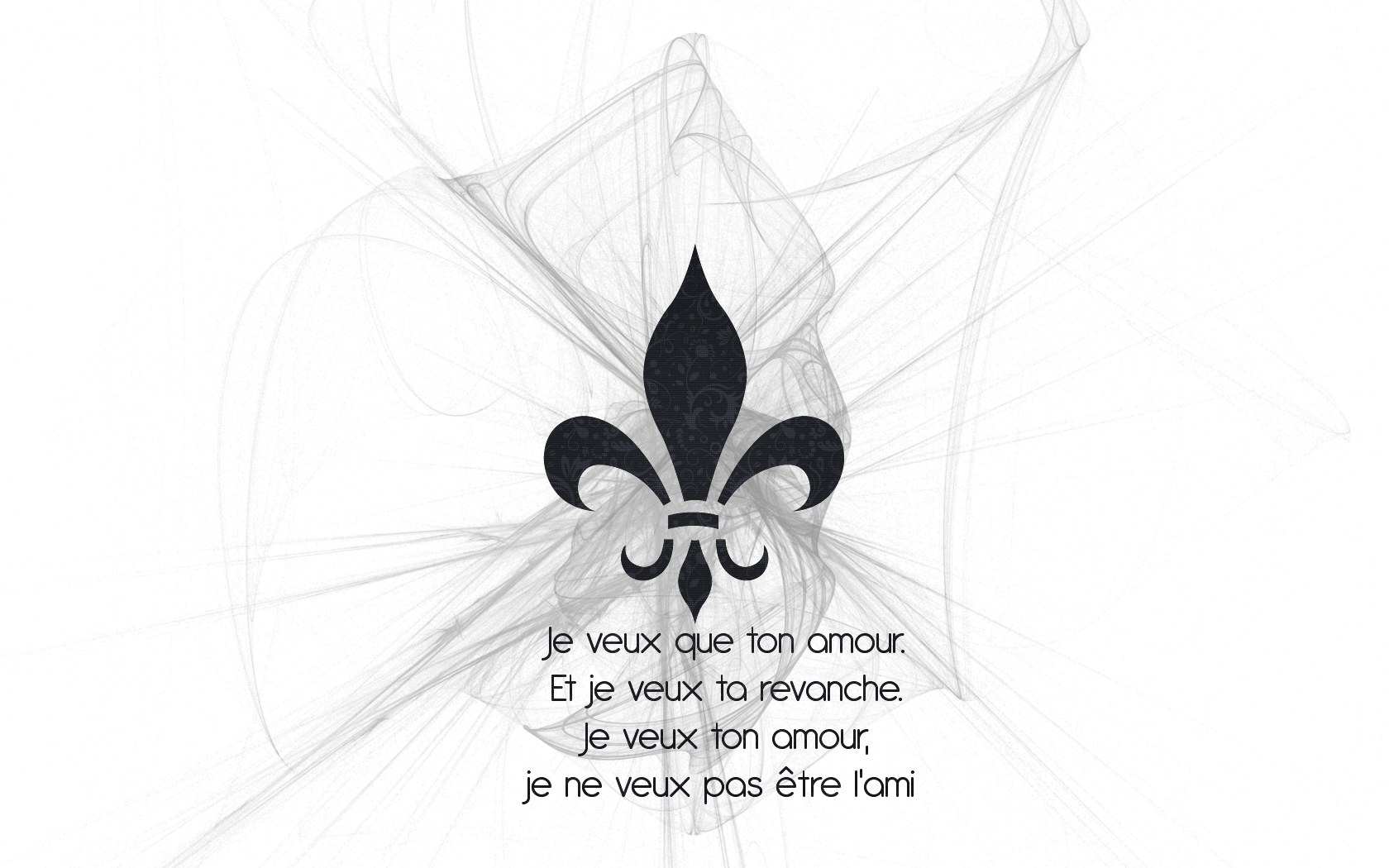 Fleur-de-lis with French quote