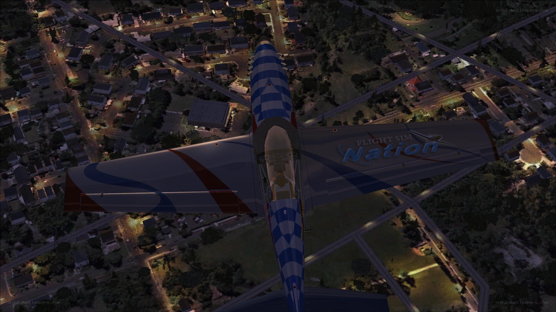 Flight Sim Nation aircraft at night