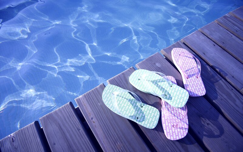 Flip-flops on Dock — Blue