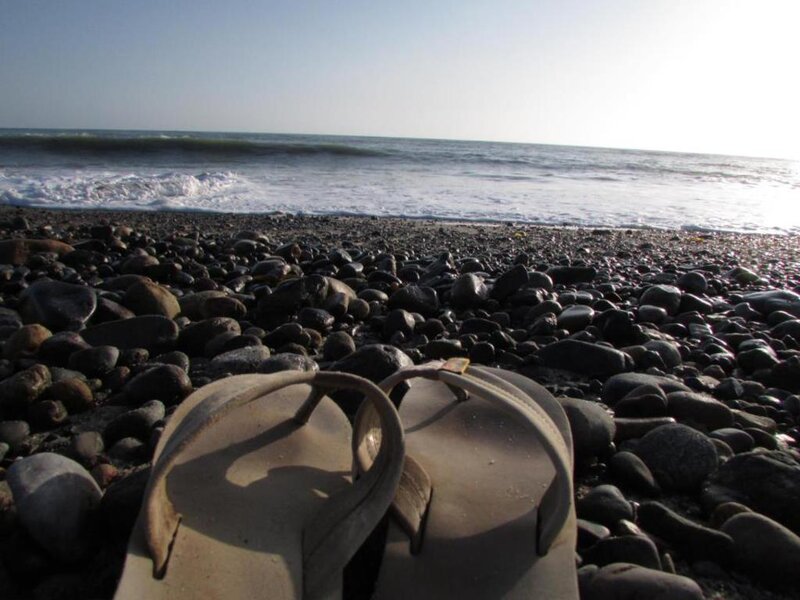 Flip-flops on Pebble Beach