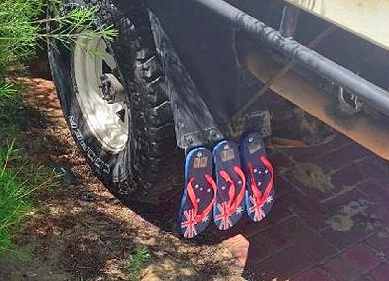 Flip-flops on Vehicle