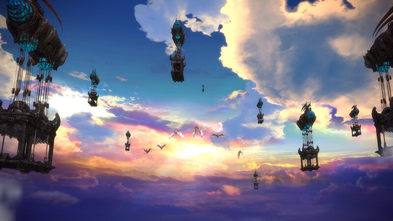 Floating Airships in Sky
