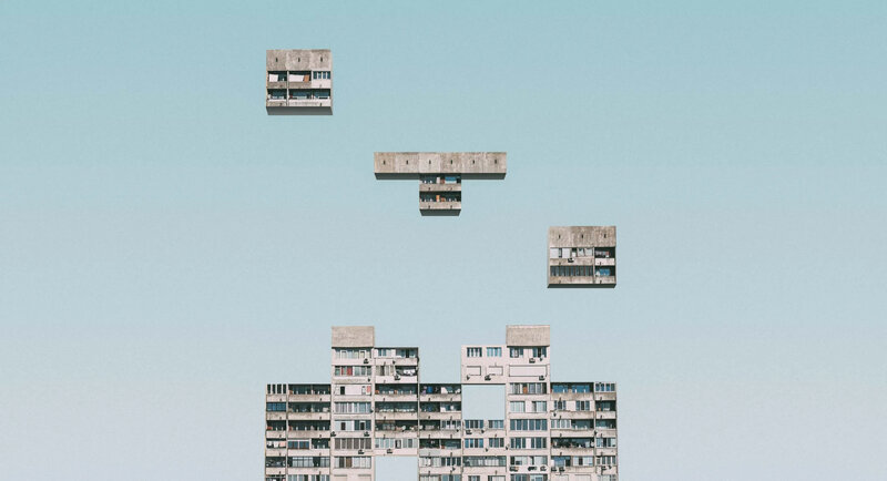 Floating Apartment Blocks — Blue