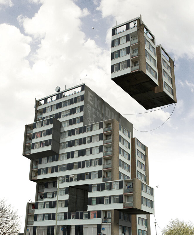 Floating apartment blocks