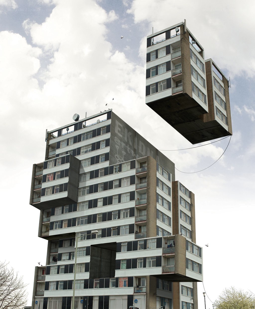 Floating apartment blocks