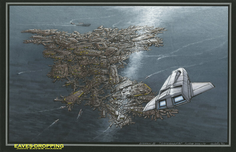 Floating Barge City Concept Art