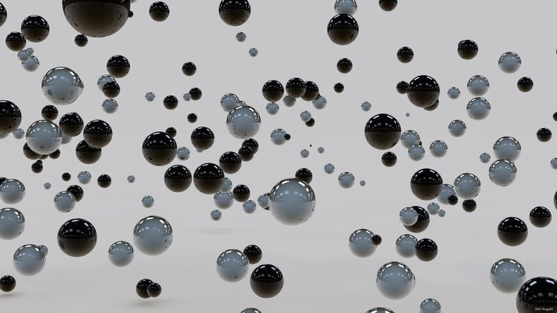 Floating Black and White Spheres — Neutral