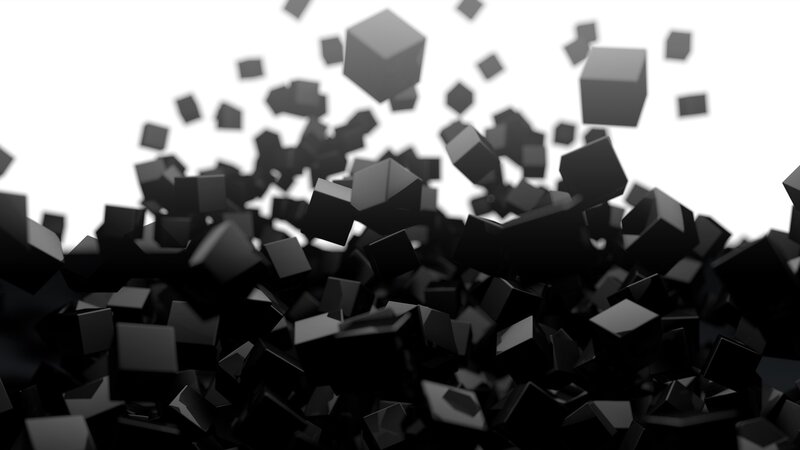 floating black cubes
