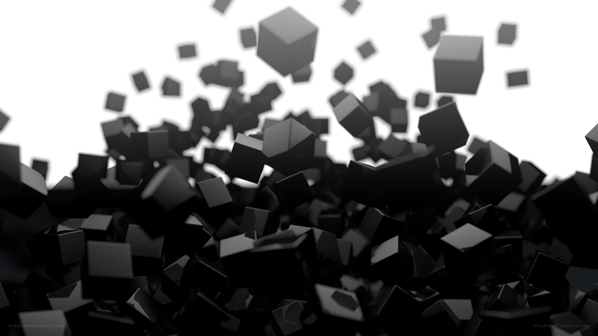 floating black cubes