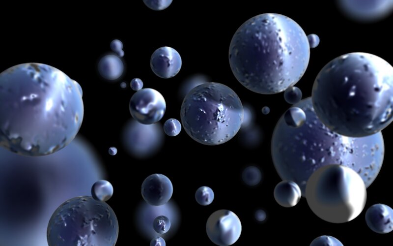 Floating Blue Spheres — Abstract