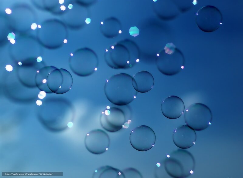 Floating bubbles in blue light