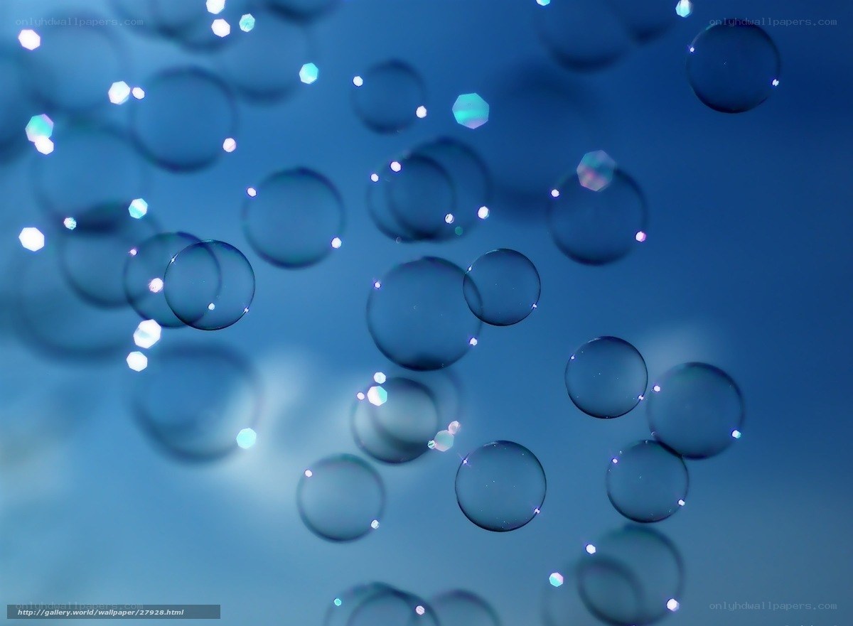 Floating bubbles in blue light