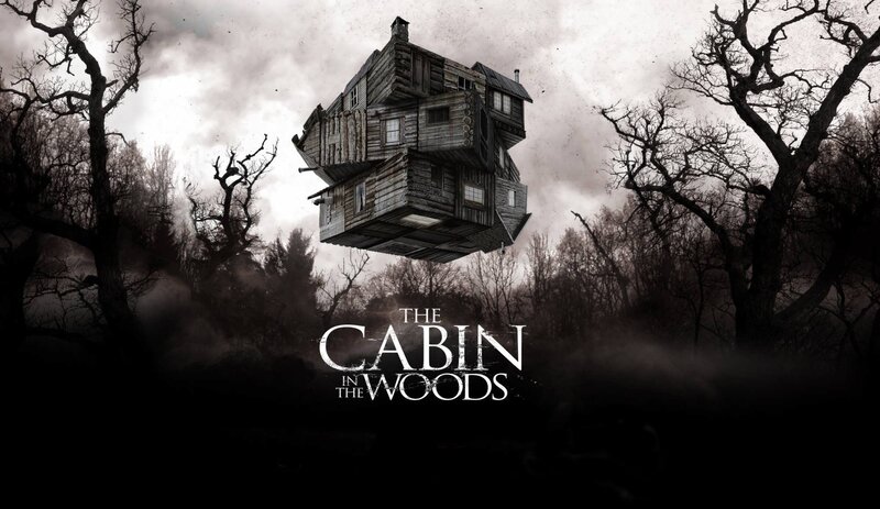 Floating Cabin in Woods — Black, Dark, Eerie