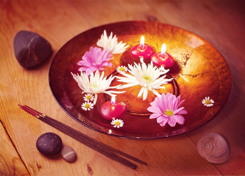 Floating Candles and Flowers — Brown