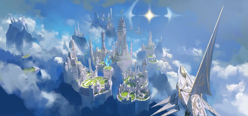 Floating Castle City — Blue, Serene