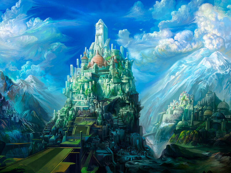 Floating Castle City — Blue