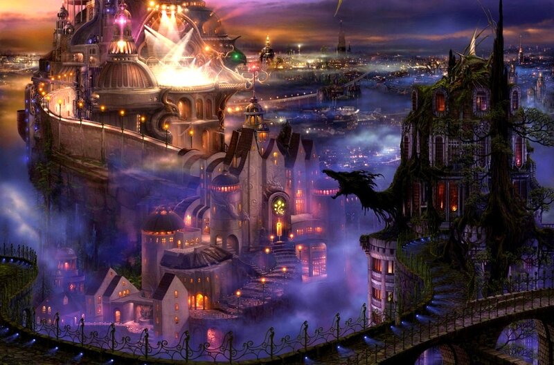 Floating Castle City — Purple