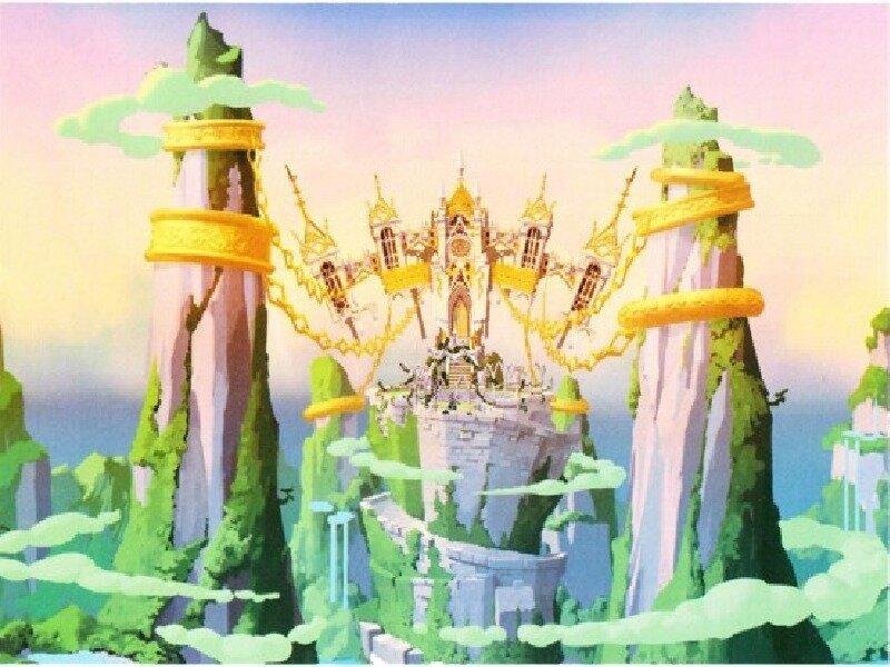 Floating Castle in Clouds — Green