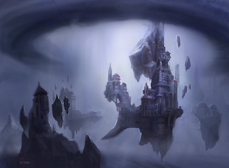 Floating Castle in Mist — Gray