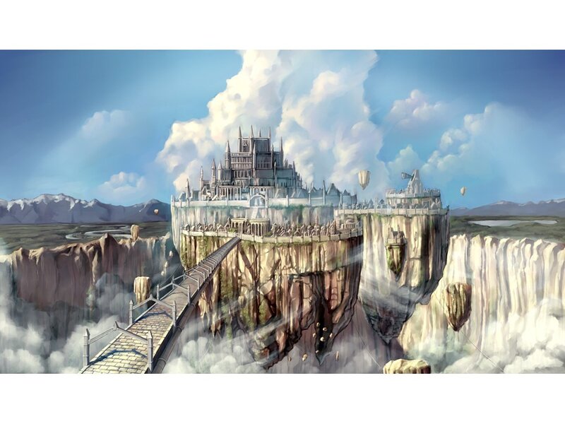 floating castle in the clouds