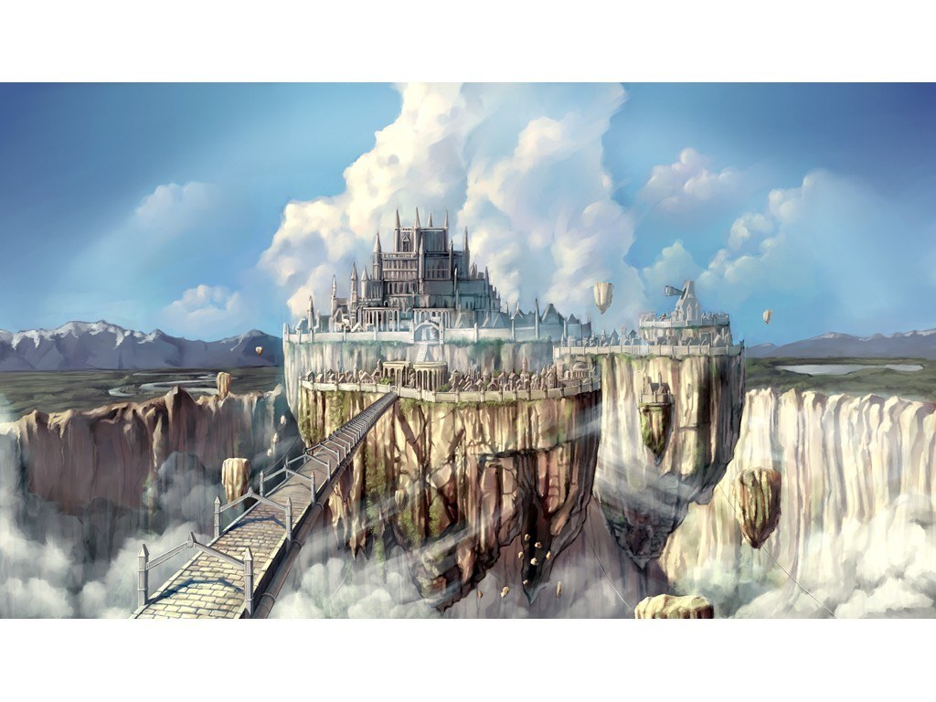 floating castle in the clouds