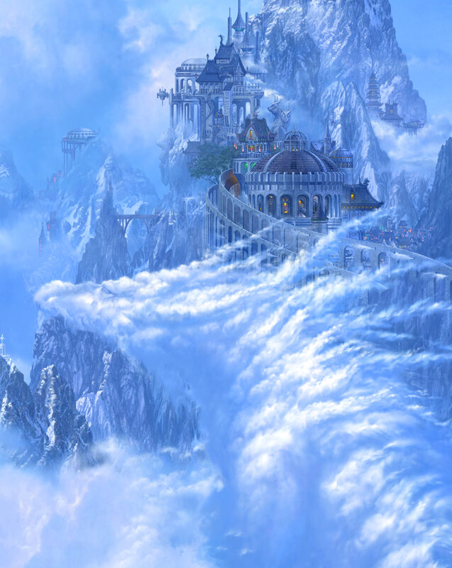floating castle in the clouds