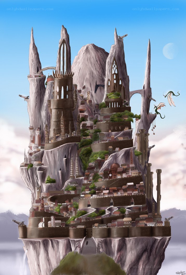 Floating castle in the sky