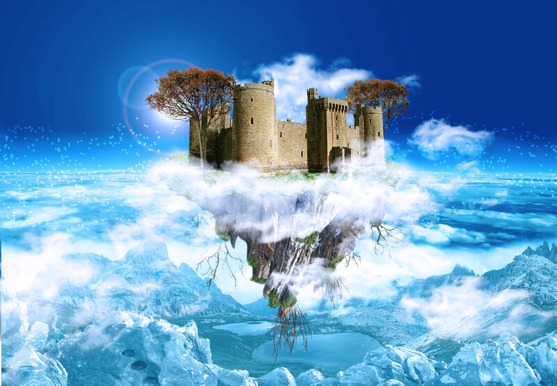 floating castle in the sky