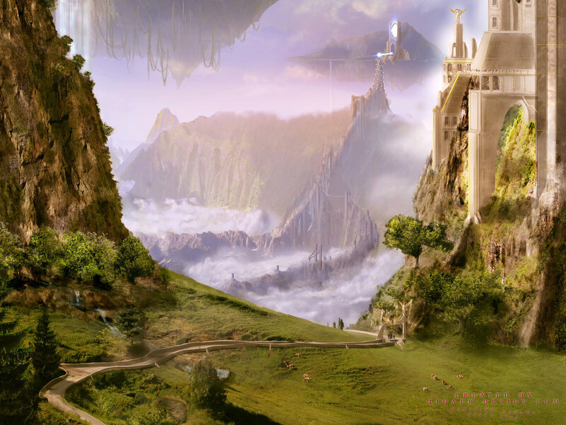 Floating Castle in Valley — Green