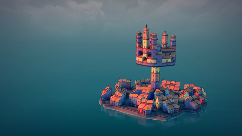 Floating Castle Island — Blue