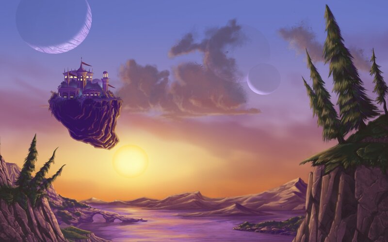 Floating Castle Island — Purple