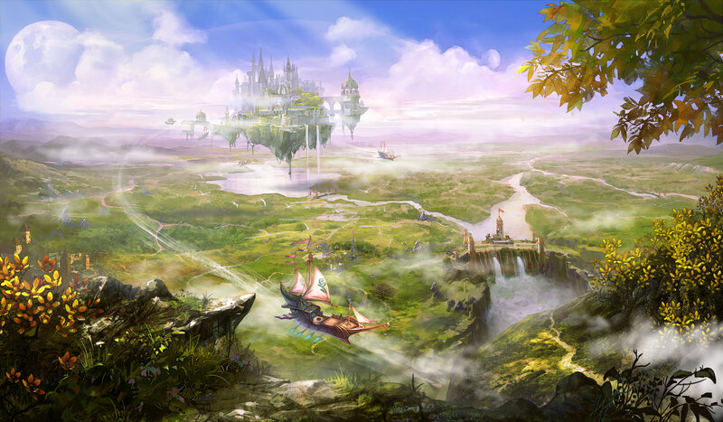 Floating Castle Landscape — Green
