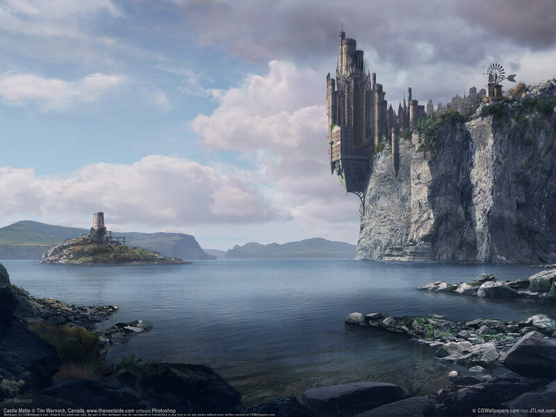 Floating castle on a cliff