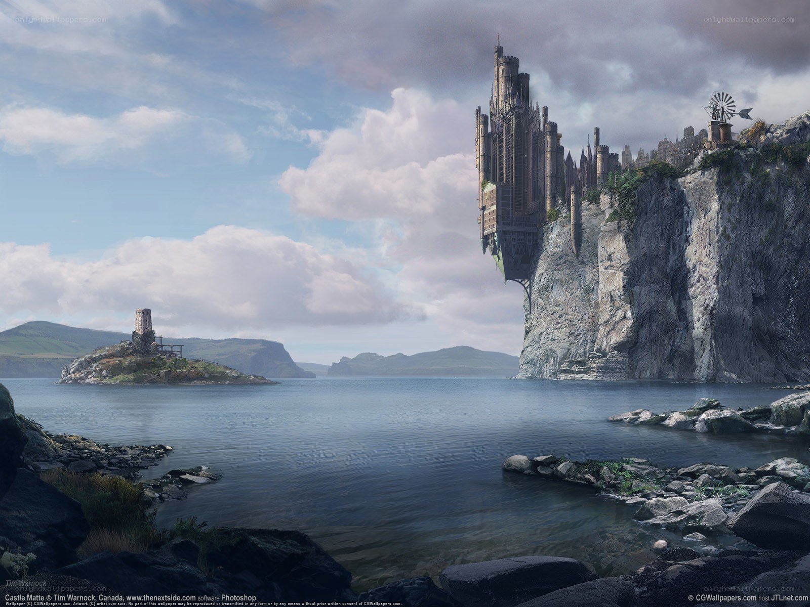 Floating castle on a cliff