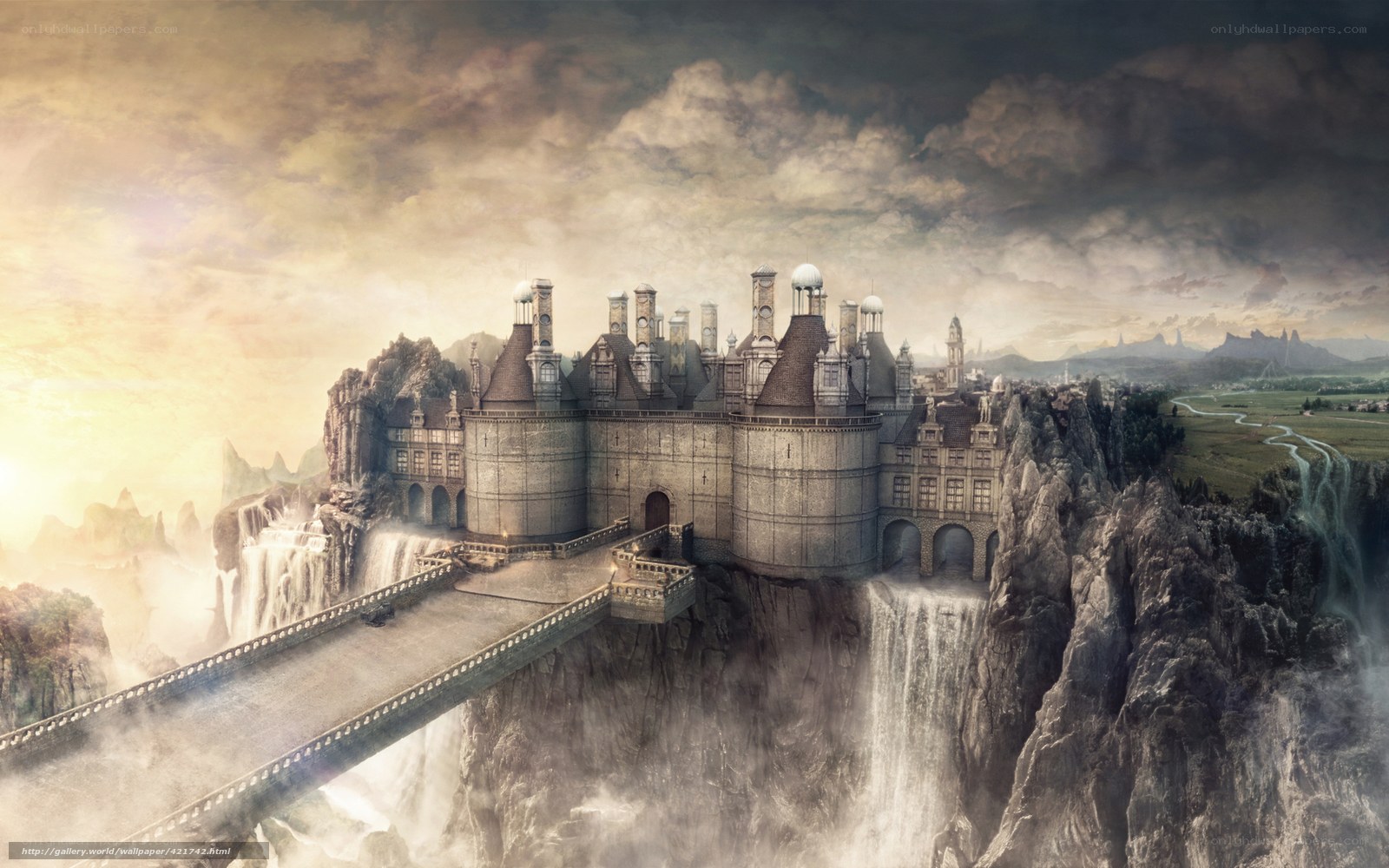 Floating castle on a cliff