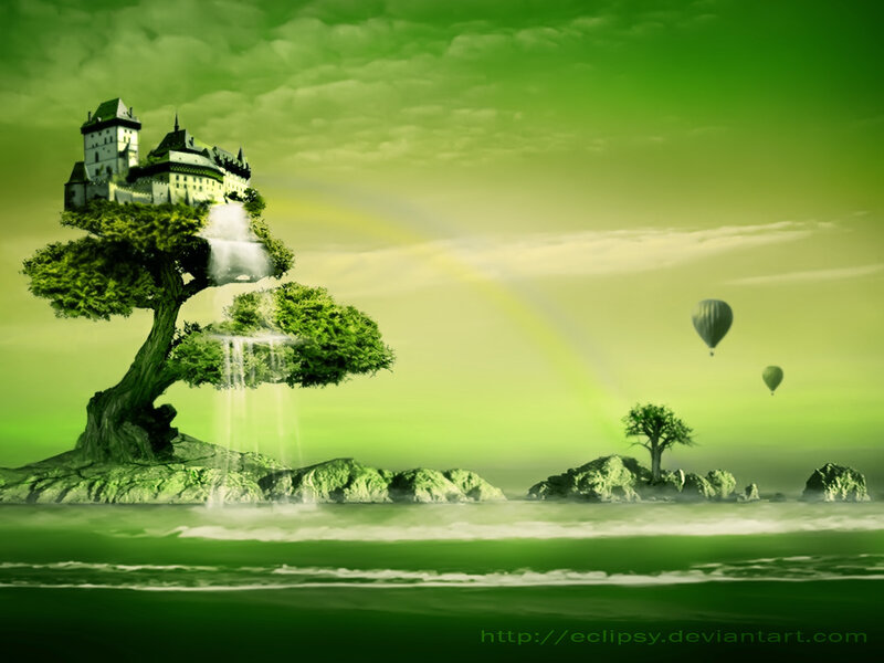 floating castle on a tree