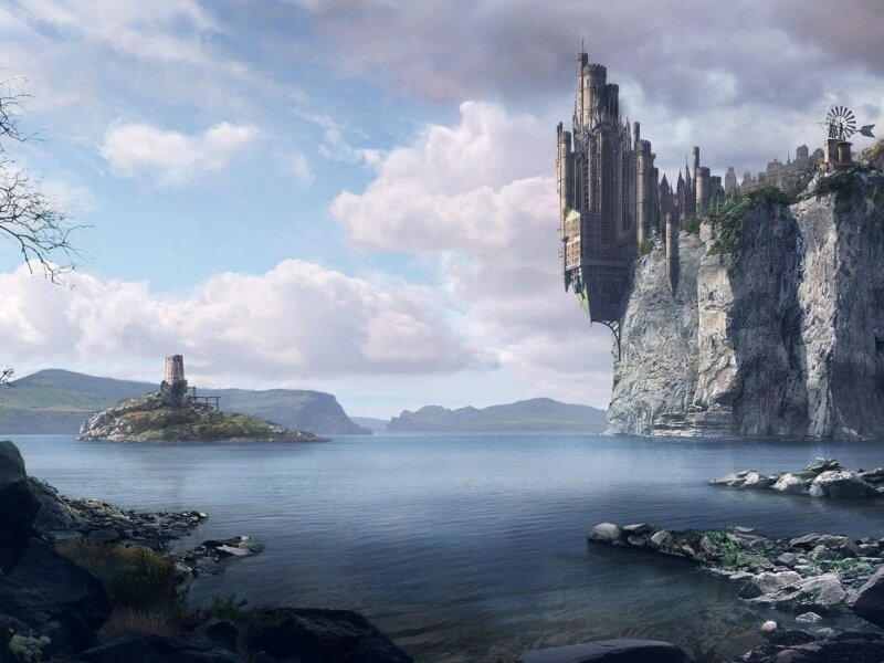 Floating Castle on Cliff